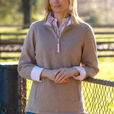 Thomas Cook Womens Lydia 1/4 Zip Rugby - Taupe Marle
