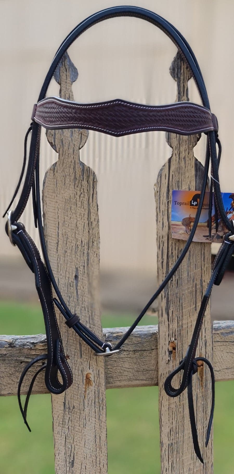 Toprail Equine Diamond Browband Stamped Leather Bridle
