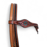 Smooth Like Cactus Daisy Floral Tooled Headstall