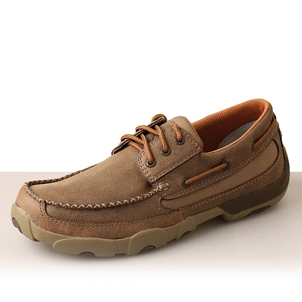 Twisted X Mens Driving Moc Boat Shoe Lace Up - Bomber