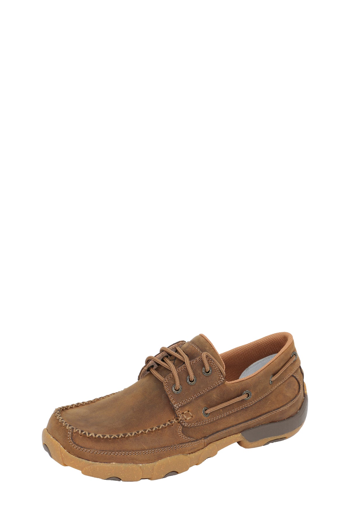 Twisted X Mens Driving Moc Boat Shoe Lace Up - Brown