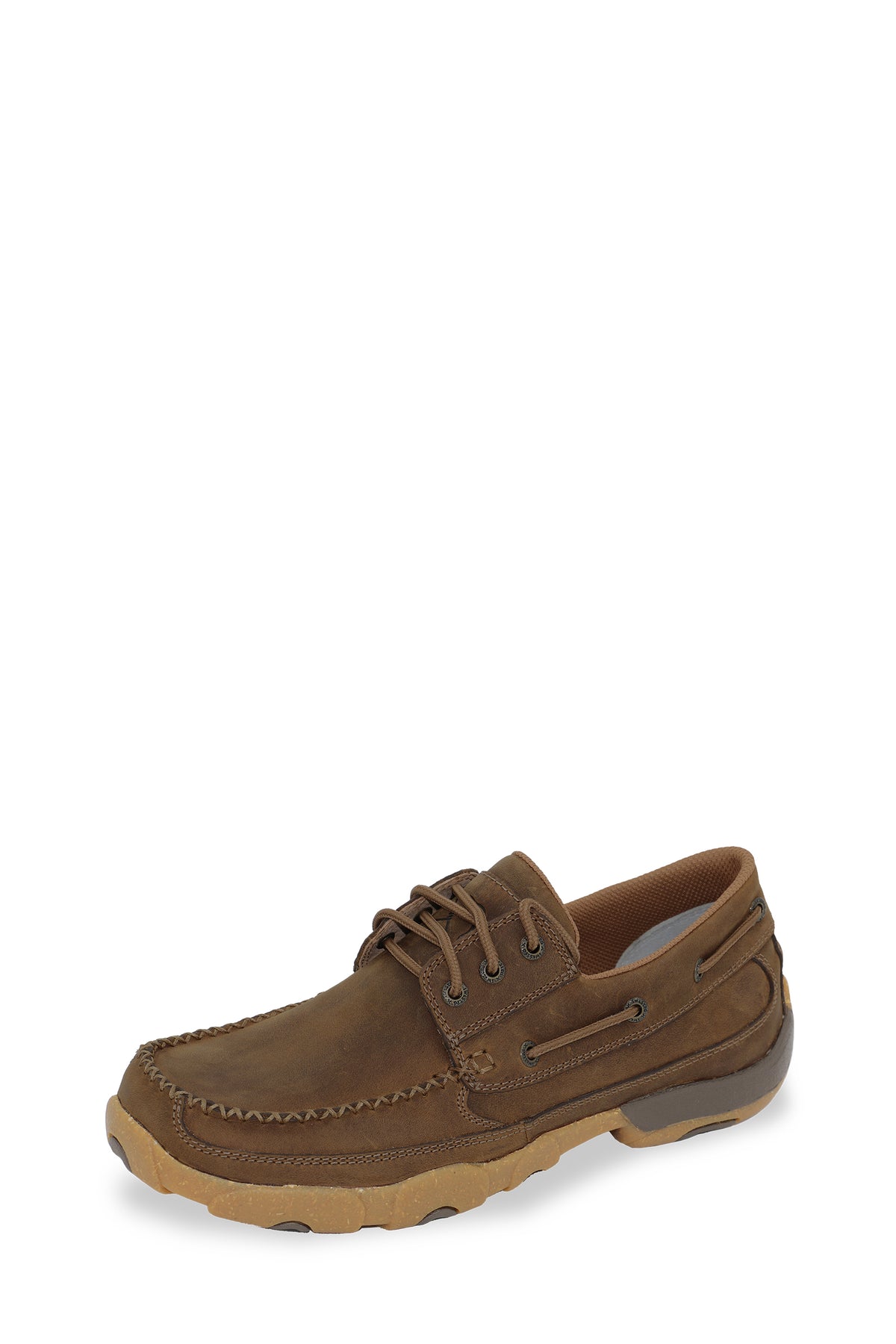 Twisted X Mens Driving Moc Boat Shoe Lace Up - Brown