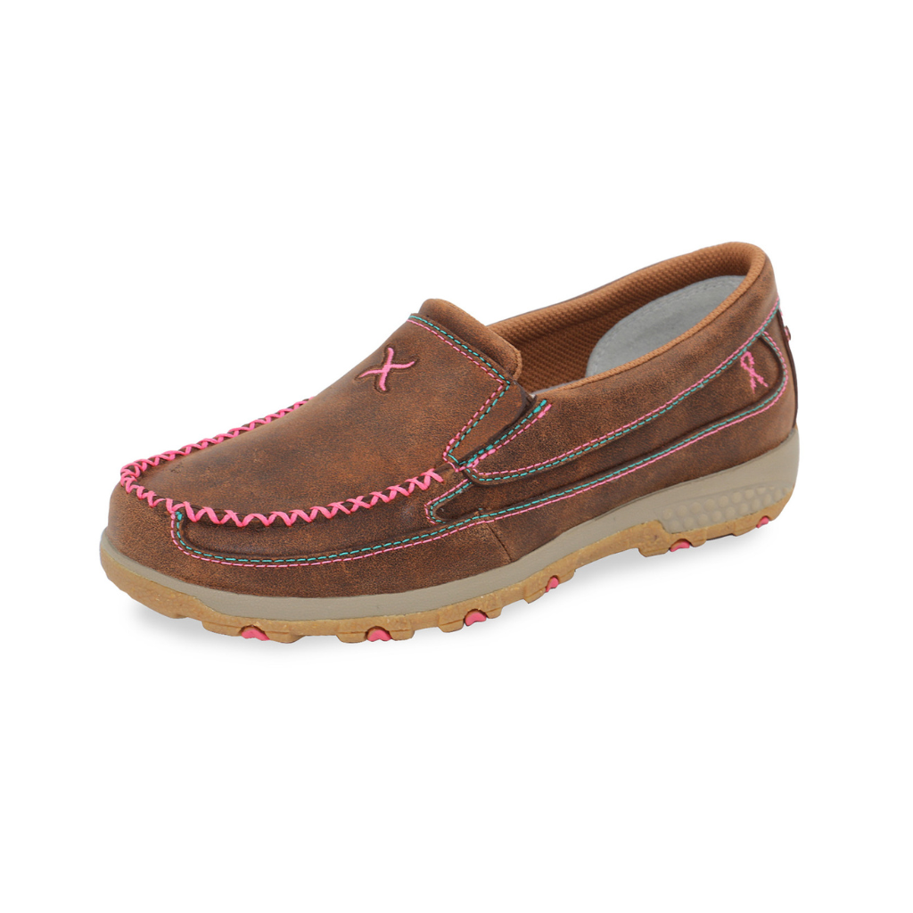 Twisted X Womens Pink Cell Stretch Slip on Shoe - Brown/Pink