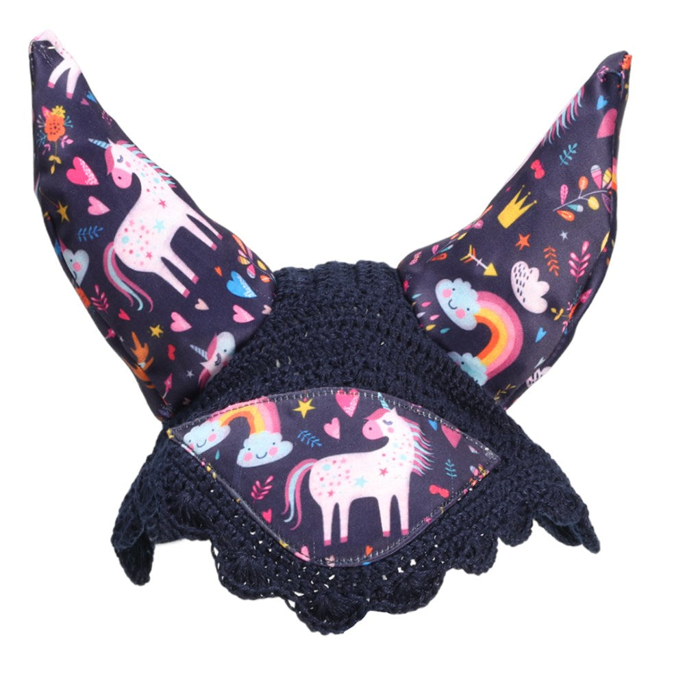 Unicorn Ear Bonnet - Navy Unicorn