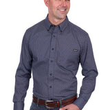 Wrangler Mens Carl Shirt - Navy/Tan