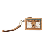 Western Card Holder - Khaki hair on