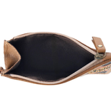 Western Card Holder - Light Brown/Hand tooled Cactus