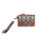 Western Card Holder - Brown/Turuqoise