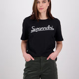 Swanndri Womens Script Printed Tee - Black/White