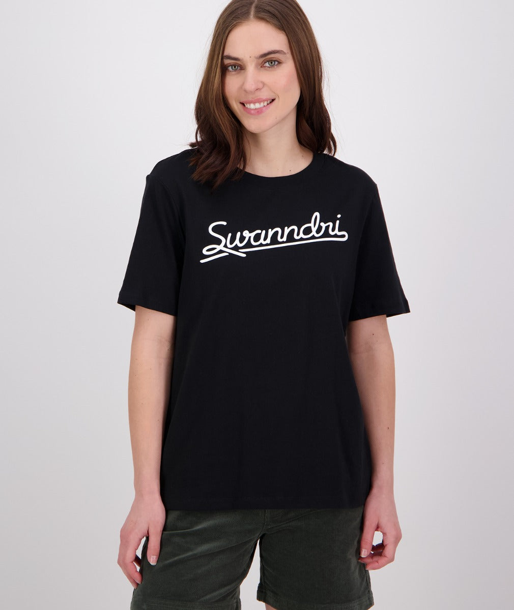 Swanndri Womens Script Printed Tee - Black/White