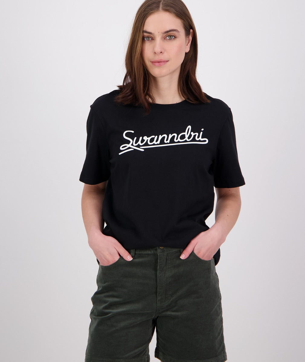 Swanndri Womens Script Printed Tee - Black/White