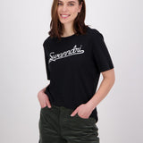 Swanndri Womens Script Printed Tee - Black/White