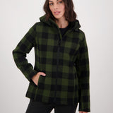 Swanndri Womens Seattle V2 Wool Hoodie - Olive Check