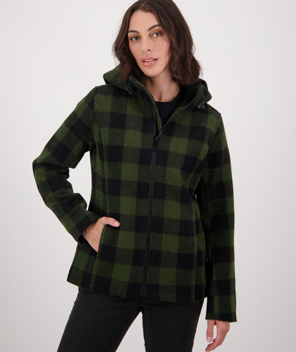 Swanndri Womens Seattle V2 Wool Hoodie - Olive Check - Bairnsdale Horse ...