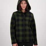 Swanndri Womens Seattle V2 Wool Hoodie - Olive Check