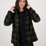 Swanndri Womens Seattle V2 Wool Hoodie - Olive Check