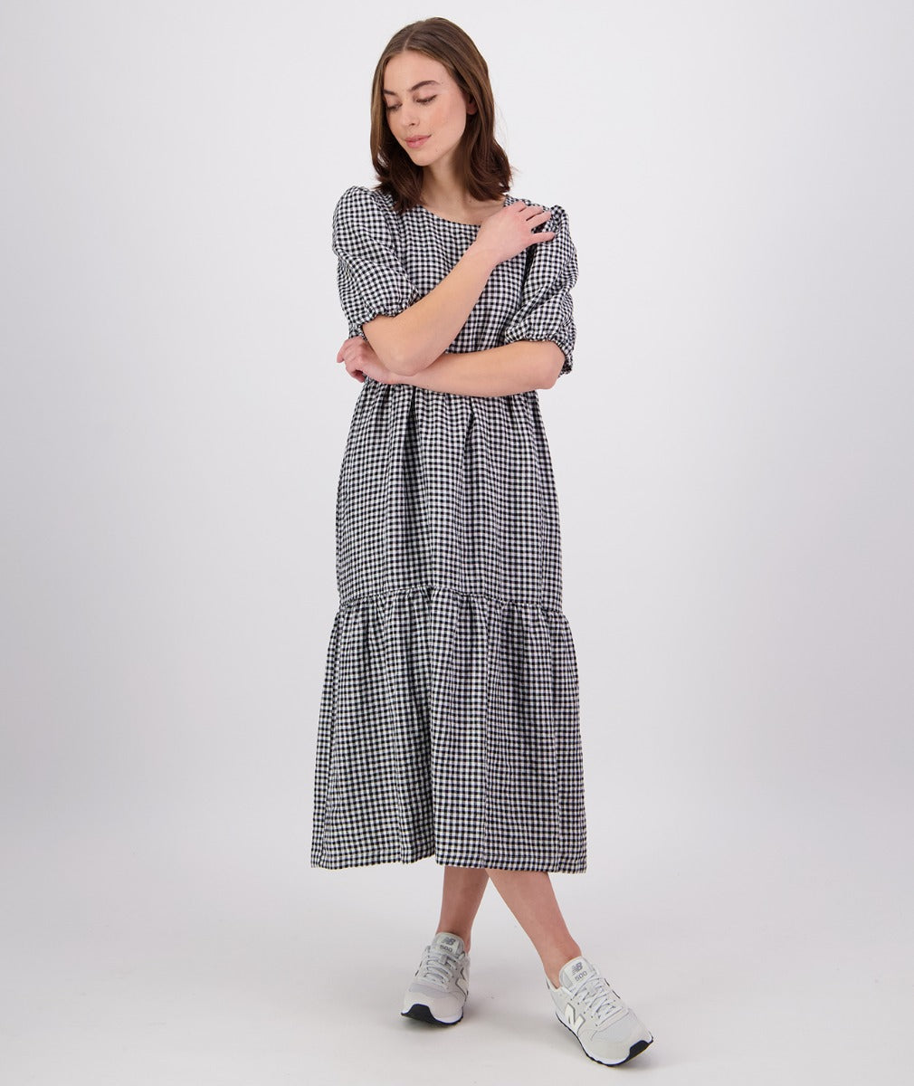 Swanndri Womens Shelly Maxi Dress - Black/White Gingham