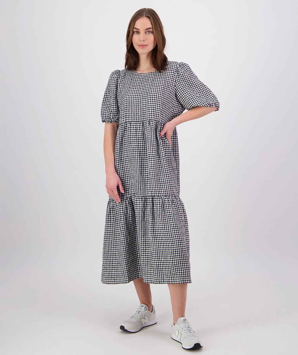 Swanndri Womens Shelly Maxi Dress - Black/White Gingham