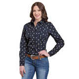Roper Womens West Made Shirt - Print Blue
