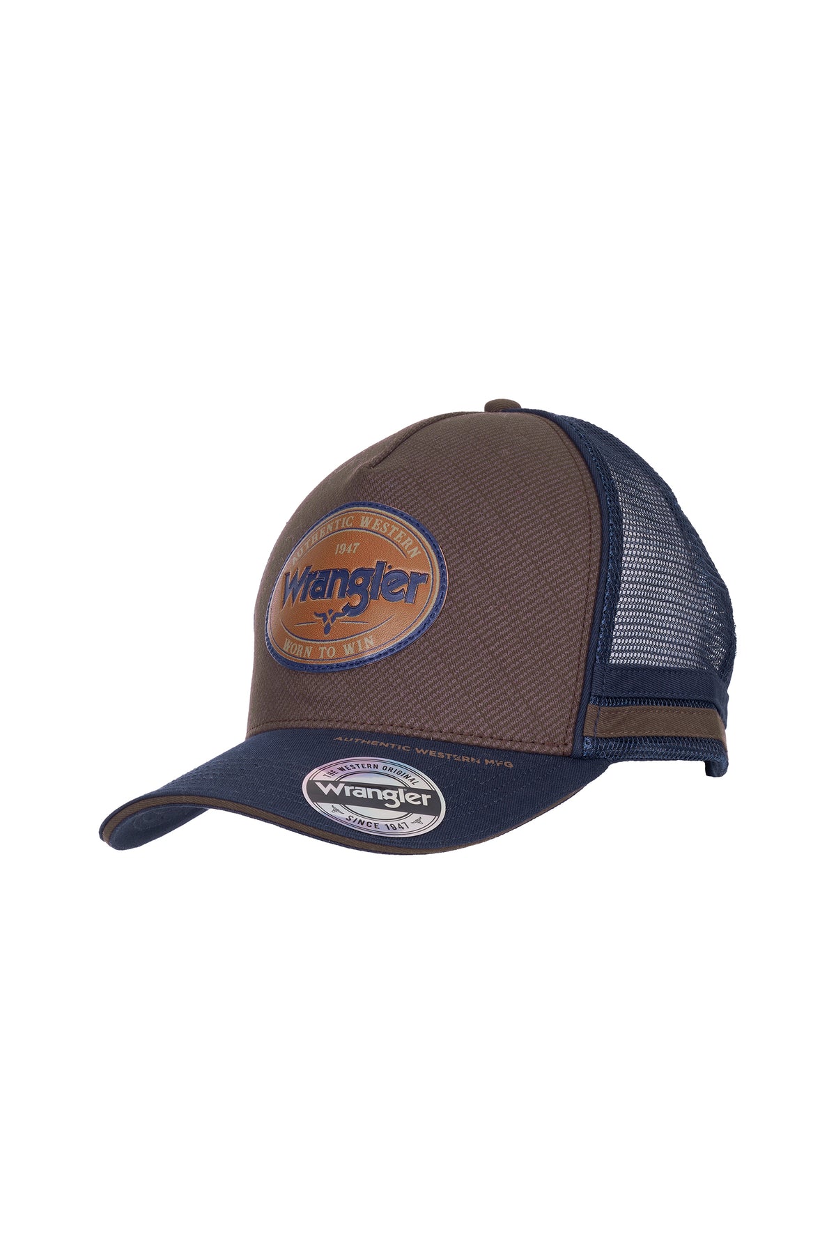 Wrangler Authentic High Profile Trucker Cap - Dark Tan/Navy