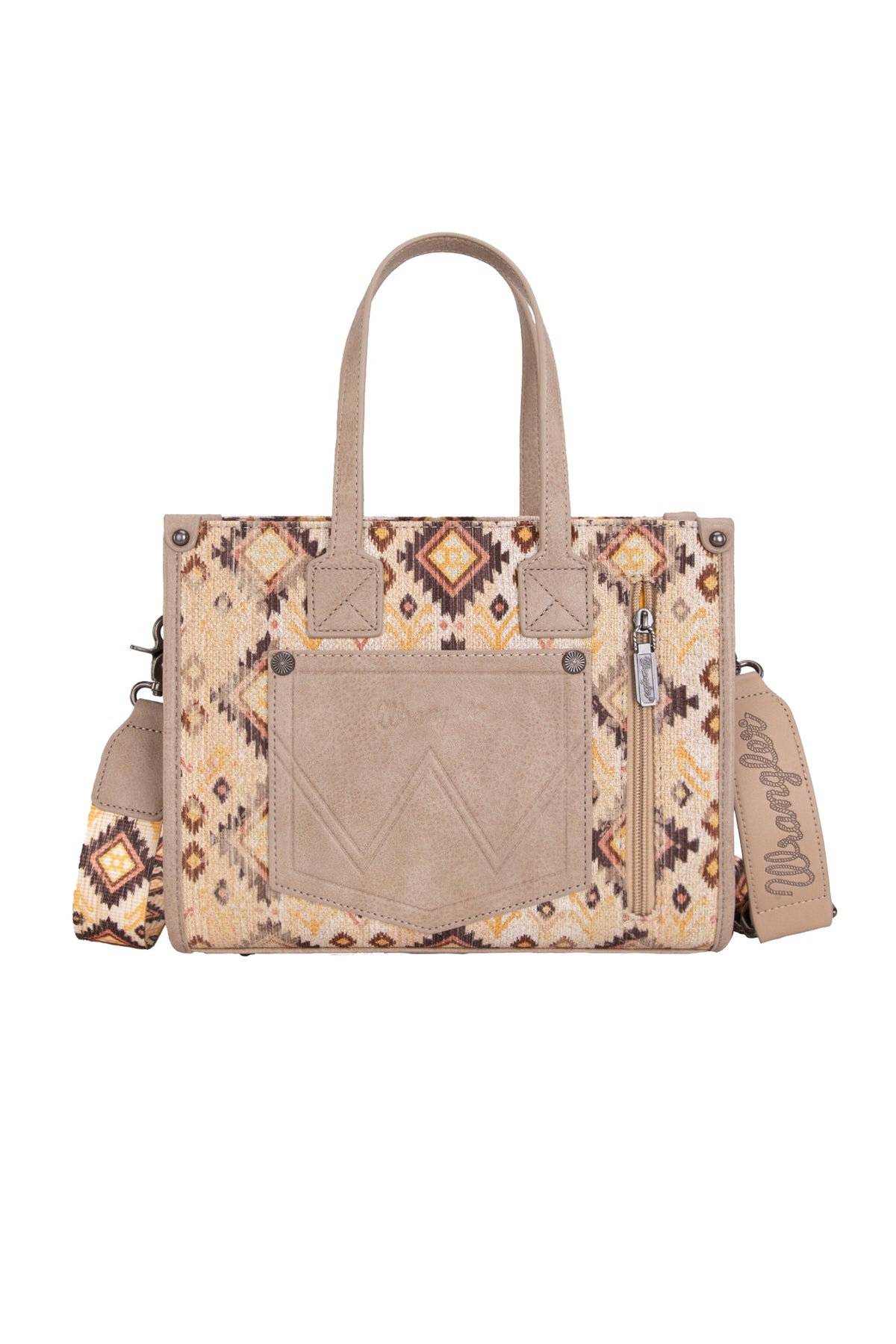 Wrangler Aztec Crossbody Tote Bag - Camel