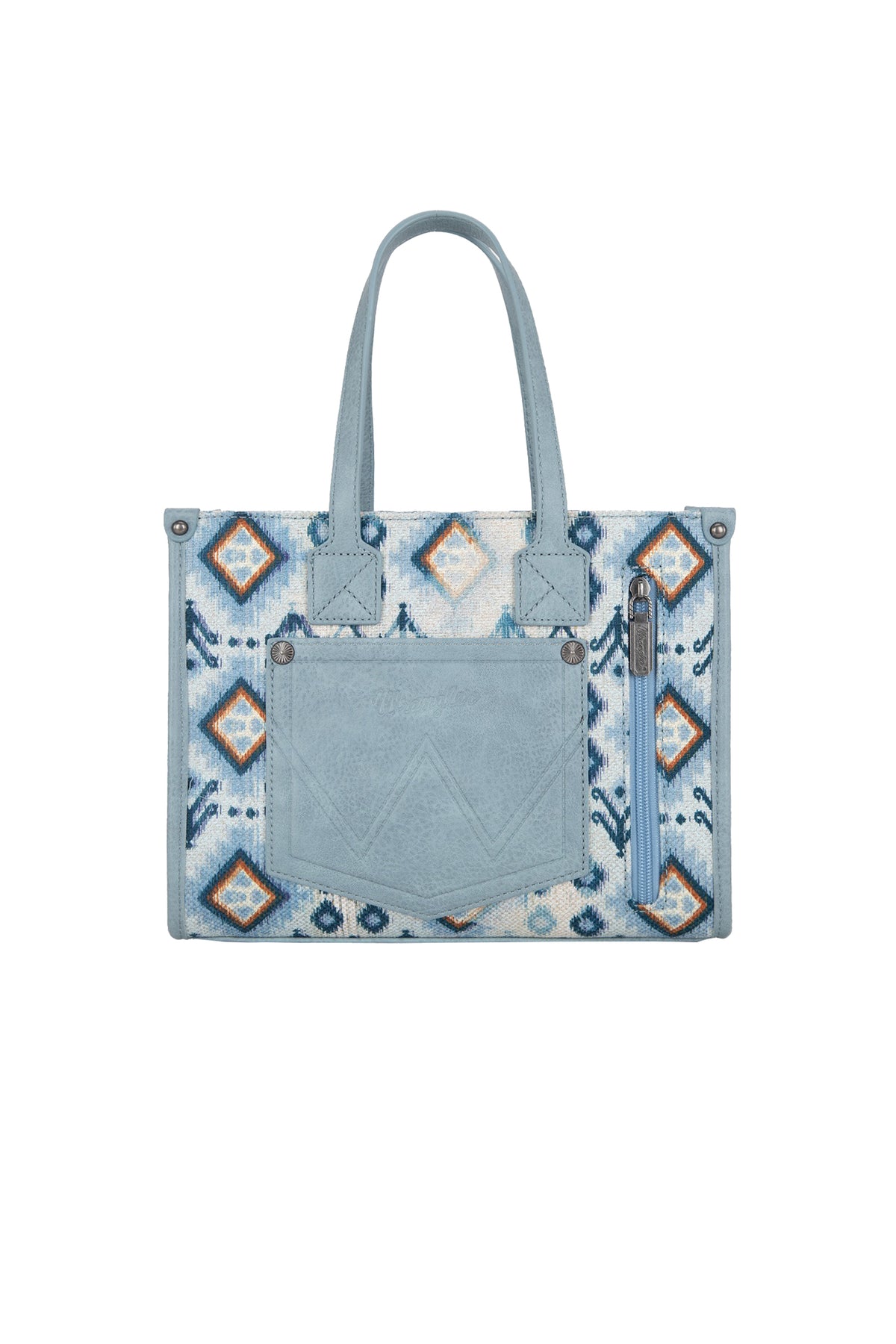 Wrangler Aztec Crossbody Tote Bag - Light Blue