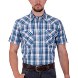 Wrangler Mens Callum Shirt - Navy/Teal