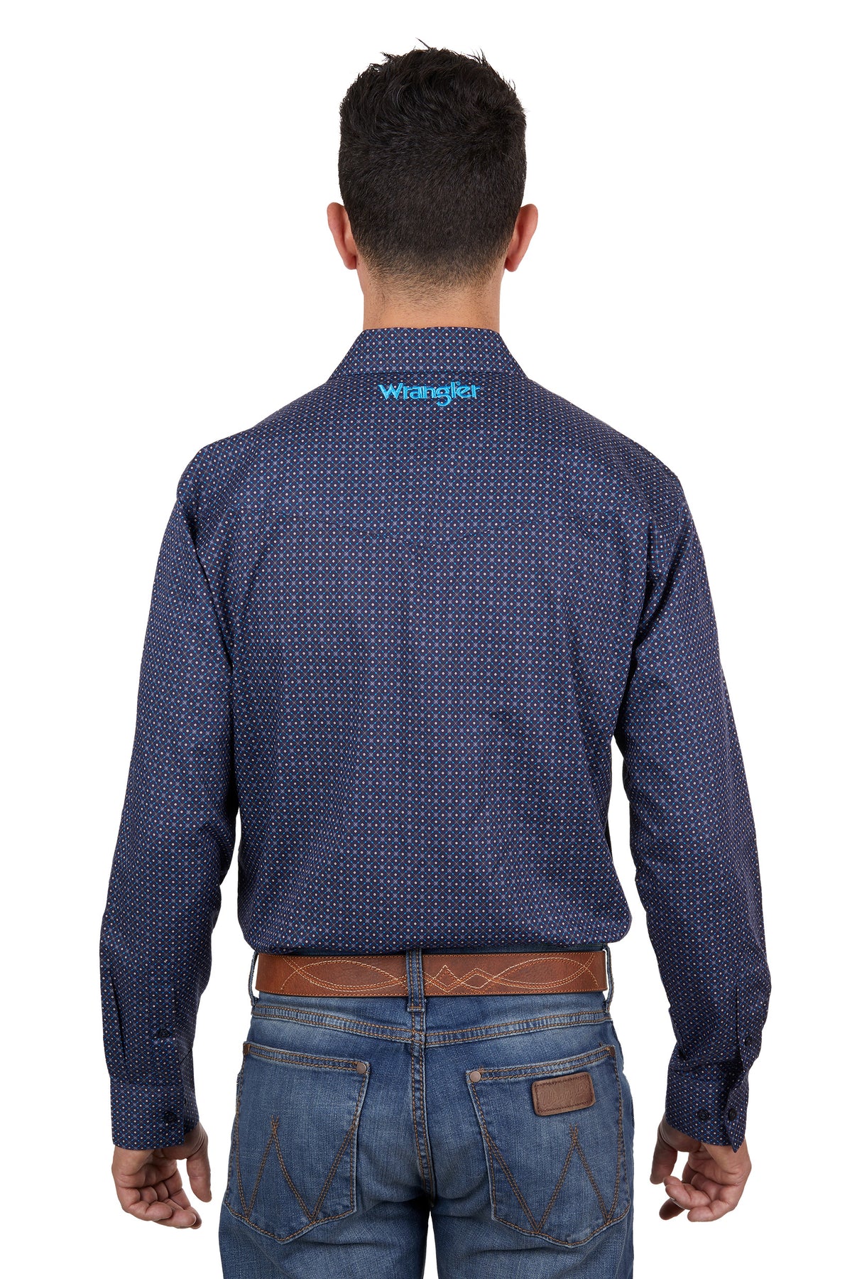 Wrangler Mens Cam Shirt - Navy/Blue