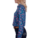 Wrangler Womens Leah Shirt - Teal/Pink