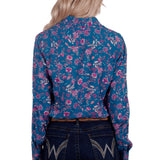 Wrangler Womens Leah Shirt - Teal/Pink