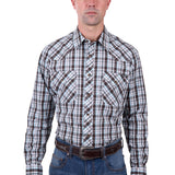 Wrangler Mens Beau Shirt - Dark Tan/Blue