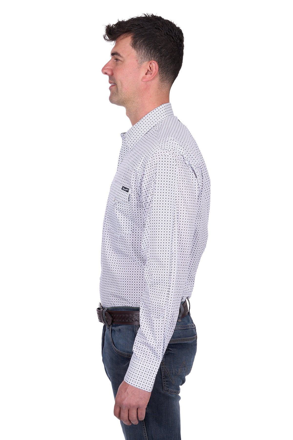 Wrangler Mens Brent Shirt - White/Navy