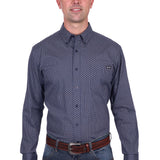 Wrangler Mens Carl Shirt - Navy/Tan
