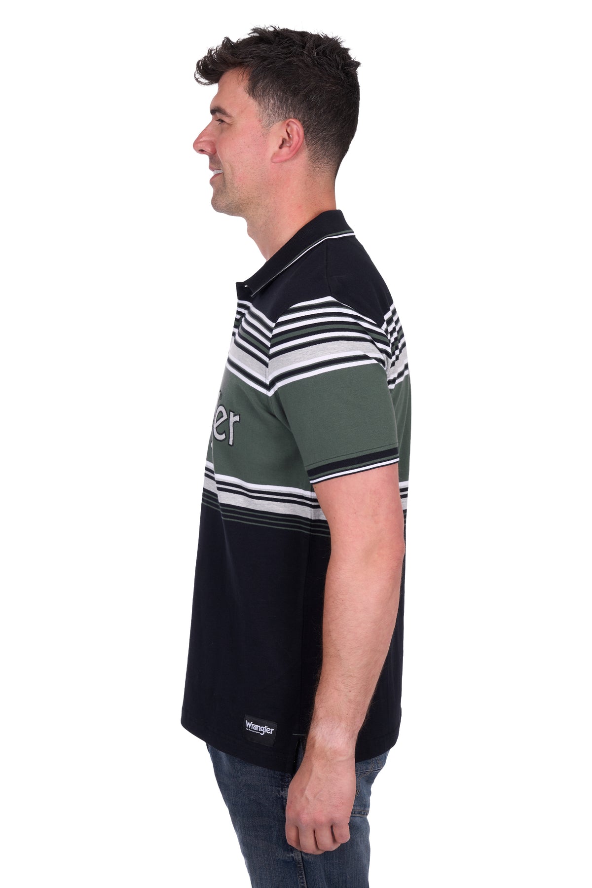 Wrangler Mens Chris Polo - Black/Cypress