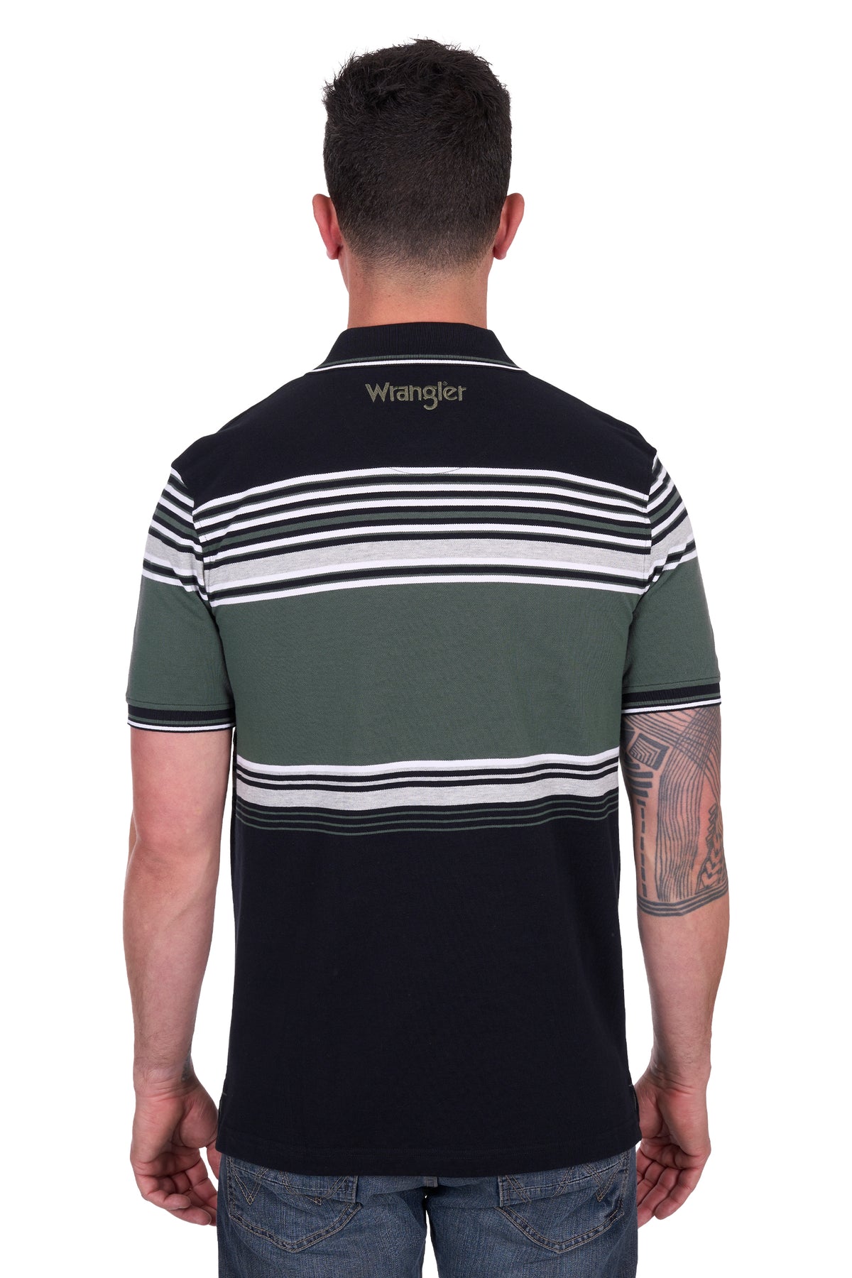 Wrangler Mens Chris Polo - Black/Cypress