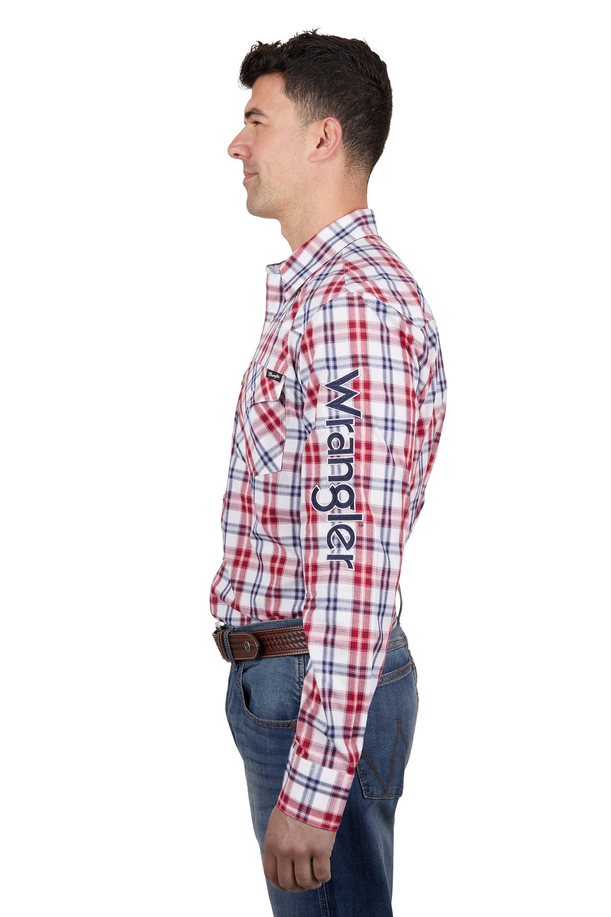 Wrangler Mens Dan Logo Shirt - White/Red