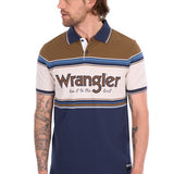 Wrangler Mens Daniel Polo - Navy/Tan