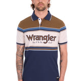 Wrangler Mens Daniel Polo - Navy/Tan