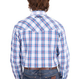 Wrangler Mens Louis Logo Shirt - Light Blue/Red