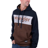 Wrangler Mens Paul Hoodie - Navy/Dark Tan