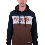 Wrangler Mens Paul Hoodie - Navy/Dark Tan