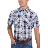 Wrangler Mens Toby Short Sleeve Shirt - Navy/Blue