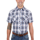 Wrangler Mens Toby Short Sleeve Shirt - Navy/Blue