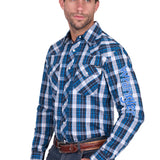 Wrangler Mens Tony Logo Shirt - Navy/Royal