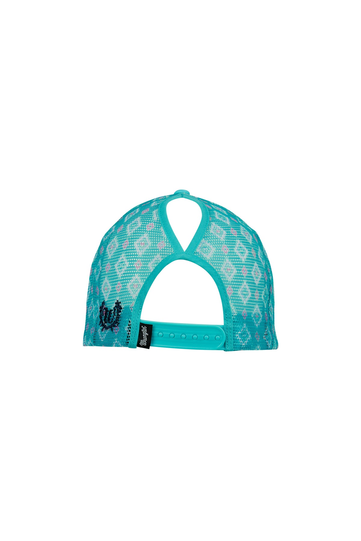 Wrangler Misha High Profile Pony Tail Trucker Cap - Aqua/Navy