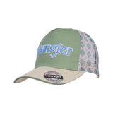 Wrangler Nat High Profile Ponytail Trucker Cap - Sage/Off white