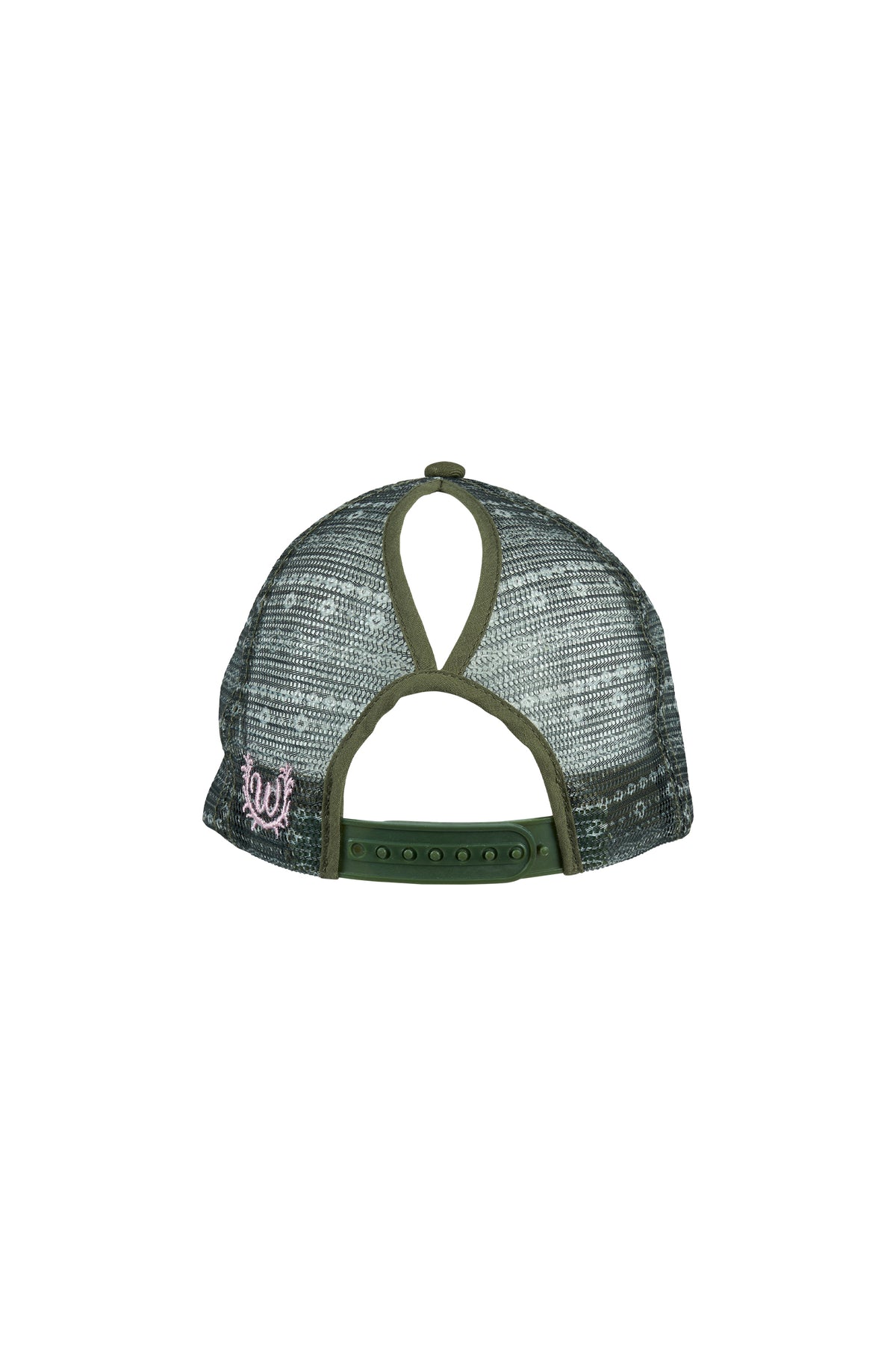 Wrangler Piper High Profile Pony Tail Trucker Cap - Olive