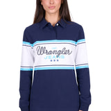 Wrangler Womens Piper Rugby - Navy/Light Blue