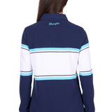 Wrangler Womens Piper Rugby - Navy/Light Blue