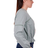 Wrangler Womens Ryleigh Blouse - Lily Pad